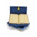Special Thai Feather Velvet Covered Rainbow Pattern Quran Set - Navy Blue Color