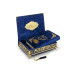 Personalized Gift Quran Set With Sponge Velvet Covered Case Navy Blue