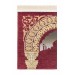 Taj Mahal Patterned Chenille Prayer Rug - Claret Red