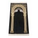Taj Mahal Patterned Chenille Prayer Rug - Black Color