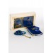 Stone Zikirmatik - Mini Velvet Yasin - Pearl Rosary Gift Set - Navy Blue Color