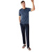 Clear Plaid Crew Neck Jacquard Short Sleeve Men's Pajamas Set