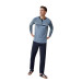 Plaid Crew Neck Jacquard Long Sleeve Men's Pajamas Set