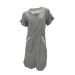 Zipper Short Sleeve Towel Dress Beach Dress