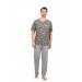 Double Tiger Cotton Jacquard Short Sleeve Men's Pajamas Set