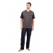 Double Tiger V-Neck Jacquard Short Sleeve Men's Pajamas Set