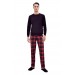Eros 100% Cotton Long Sleeve Plaid Check Men's Pajamas Set