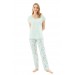 Eros 100% Cotton Round Collar Buttoned Women's Pajamas Set