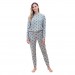 Eros Zero Collar Star Pattern Ankle Women's Pajamas Set