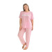 Estiva Battal Viscose Short Sleeve Plus Size Women's Pajamas Set