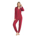 Button Down Plaid Viscose Women's Pajamas Set