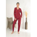 Button Down Plaid Viscose Women's Pajamas Set