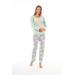 Estiva Plaid Collar Patterned Long Sleeve Women's Pajamas Set