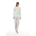 Estiva Plaid Collar Patterned Long Sleeve Women's Pajamas Set
