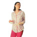 Cotton Floral Pattern Front Buttoned Women's Pajamas Set