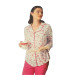 Cotton Floral Pattern Front Buttoned Women's Pajamas Set