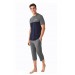 Mod Collection Cotton Short Sleeve Men's Capri Pajamas Set