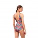 Pierre Cardin V-Neck Patterned Double Breasted Corset Women's Swimsuit