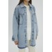 Accessory Detailed Oversize Jean Jacket