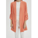 Sleeve Detailed Orange Long Blazer Jacket