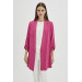 Sleeve Detailed Pink Long Blazer Jacket