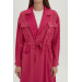 Double Breasted Collar Pocket Detailed Wear Fuchsia Get Out