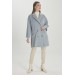 Double Breasted Collar Short Cachet Blue Coat