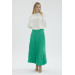 Women's Long Skirt Ironed In Green Color From Turkish Flower