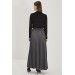 Pleated Long Gray Skirt