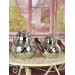 Family Size Floral Patterned Copper Teapot Set With Stove Ottoman