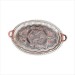 1 Mm Thick Rose Flower Silver Oval Copper Tray