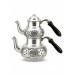 Small Size Antique Chisel Engraved Copper Turkish Teapot Set