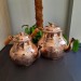 Family Sized Red Embossed Copper Teapot Set