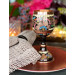 Turkish Copper Cups Set Adorned With Rose Motif