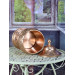 Rose Flower Tumbled Leg Large Copper Sugar Bowl