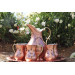 Set Of Cups, Jugs, And Trays Made Of Copper, With A Floral Pattern And An Antique Pattern