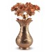 Rose Flower Tumbled Embroidered Copper Vase And Copper Rose Bunch