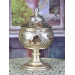 Rose Flower Silver Footed Large Copper Sugar Bowl