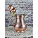 Copper Jug ​​With Lid And Embossed With Flowers In Antique Style