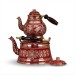Enameled Copper Teapot Set With Floral Pattern