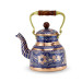 Rose Flower Blue Copper Herbal Tea Teapot 2 Lt