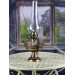 Brass Lamp / Lantern With A Base Engraved With Flowers