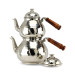 Nickel Plated Hammered Brass Turkish Teapot