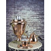 Teapot + Charcoal-Fired Hammered Copper Samovar 4 Liters