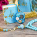 Gift Mini Quran & Luxury Stone Zikirmatik & Pearl Rosary Gift Set - Blue