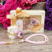 Gift Mini Quran & Luxury Stone Zikirmatik & Pearl Rosary Gift Set - Pink