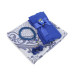 Silk Nur Taffeta Prayer Rug Navy Blue & Pearl Rosary Rose Navy Blue & Navy Shawl & Zikirmatik