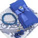 Silk Nur Taffeta Prayer Rug Navy Blue & Pearl Rosary Rose Navy Blue & Navy Shawl & Zikirmatik