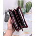 Large Zipper Wallet Genuine Leather Claret Red