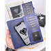 Wallet And Card Holder With Phone Compartment Genuine Leather Navy Blue